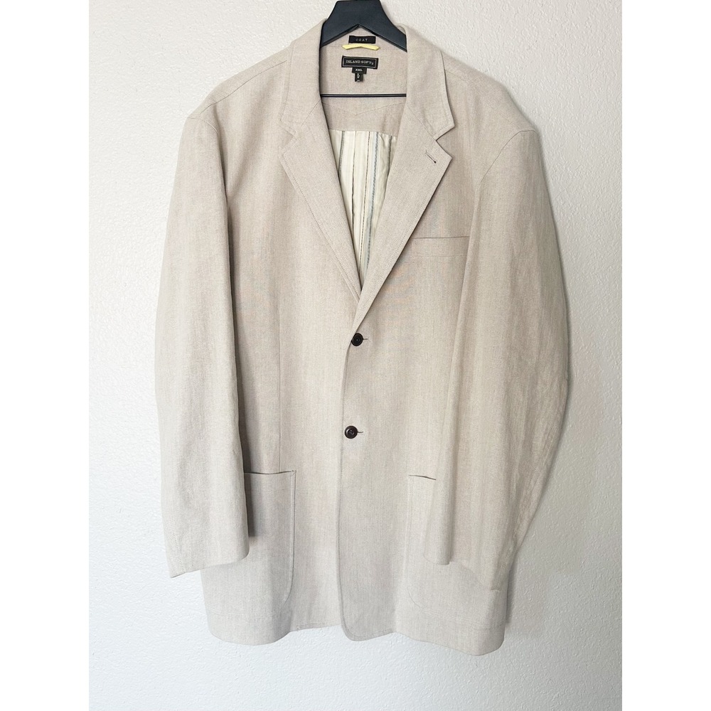 Tommy Bahama Island Soft Mens XXL Linen Blend Blazer Sport Coat Neutral 2 Button